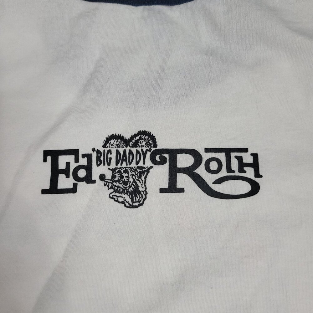 VTG Rat Fink 2006 Ed"Big Daddy"Roth Brother Men's White Motorcycle T- Shirt Sz L - Picture 4 of 9